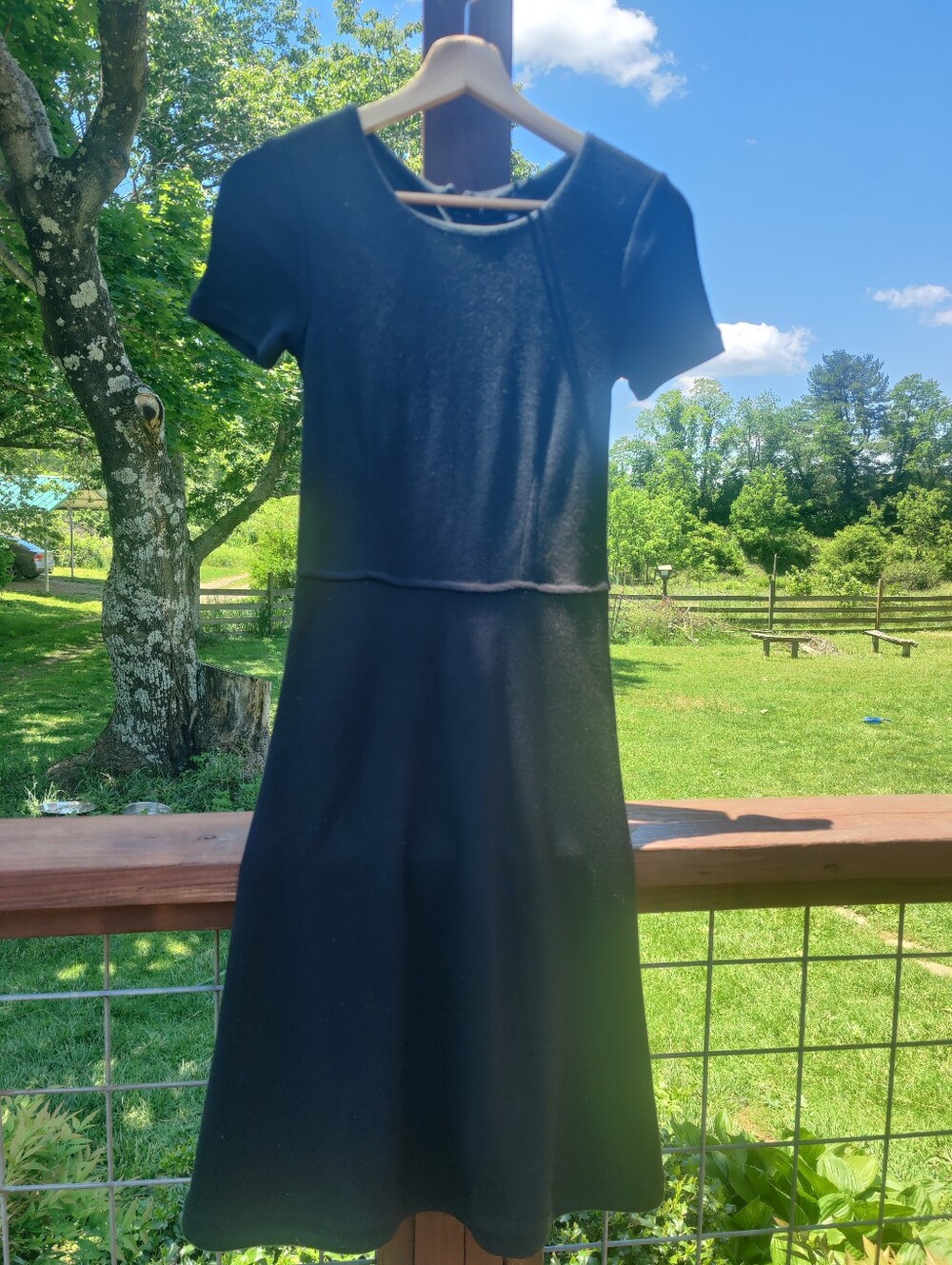 Madewell Black Shorsleeve A Line Midi Dress